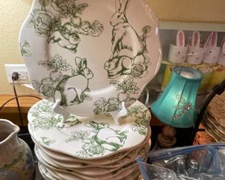 J. Wilfred Bunny Toile dinner plates