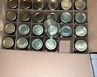 miniature glass jars,