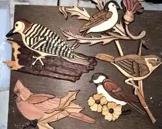 wooden birds,