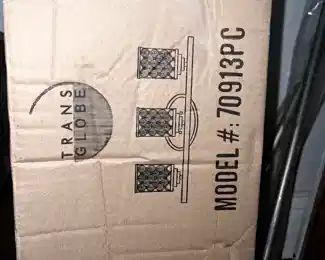 new silver bathroom lamp in box,