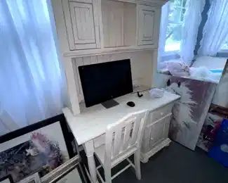 Computer desk and chair,