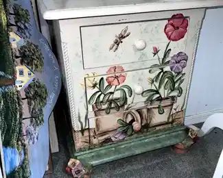 hand painted end table,