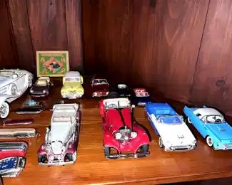 collectable toy cars, swiss army knives,