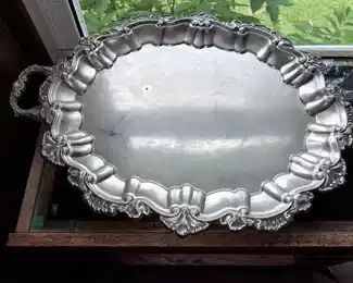 silver serving dish