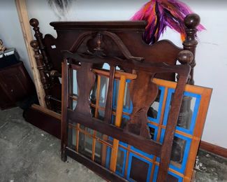 Wooden queen head board,