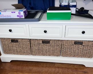 low side table with baskets,