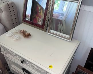 end table, mirrors,