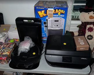 Shark robot vacuum, karaoke machine, printer/scanner,