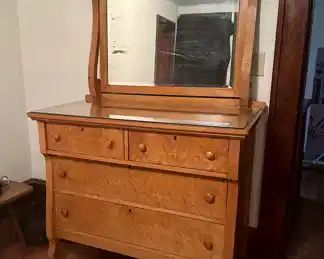 Antique Birds Eye Maple Dresser