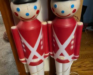 Vintage Blow Mold PAIR Toy Solider 
