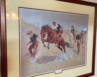Vintage Print (1893) Turn Him Loose Bill, By Frederick Remington. Framed