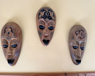 Decorative wooden masks