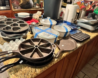 Cast Iron Cooking utensils 
Corning ware  