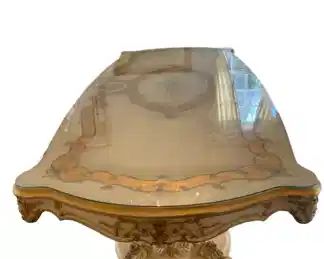 $1980 USD Hand Painted Baroque Silik Style Dining Table CD131-6 Description: This furniture draws from the splendors of times gone by, bringing them back to life in modern interior design projects for atmospheres of unrivaled glamour. The inspiration for each product, from voluptuous Baroque to ineffable Louis XVI, results in charming atmospheres in which comfort and elegance are deployed in a vast decorative range and evident in the precious traditional craft skills. Those skills go hand in hand with the most advanced production technology. Please see our listing for the complementary dining chairs.
Condition: Very good condition.
Dimensions: 110 x 47 x 31"H
Local pick up Leesburg, VA. Contact us for shipper suggestions. https://goodbyhello.com/products/hand-painted-dining-table-cd131-6?_pos=25&_sid=f12698c32&_ss=r