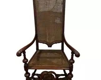 $280 USD Antique High Back Gothic Antique Cane Arm Chair CD131-29 Description: If royalty was personified in a chair, this turn-of-the-century would certainly vie for the crown! This exclusive work of furniture art boasts a dark brown mahogany finish that plays beautifully against the airy cane it highlights.
Condition: Very good.
Dimensions: 27 x 24 x 52"H
Local pick up Leesburg, VA. Contact us for shipper suggestions. https://goodbyhello.com/products/high-back-antique-chair-cd131-29?_pos=8&_sid=f12698c32&_ss=r