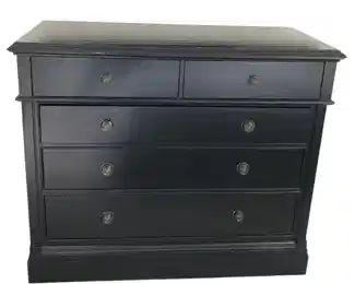 $300 USD Pottery Barn Branford Black Wood 5 Drawer Dresser HR177-19 Description: Branford Wood Dresser in Heritage Black finish, pewter details, 5 drawers, Retail price $1,200.
Dimensions: 50 x 22 x 42"H 42"
Condition: Good condition. Very light wear & tear
Local pick up Lorton VA. Contact us for shipper suggestions. https://goodbyhello.com/products/4-drawer-dark-wood-dresser-hr177-19?_pos=9&_sid=9c585b797&_ss=r