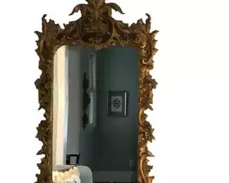 $650 USD Gorgeous Italian Rococo Gilded Gold Mirror HR177-23 Description: Add stateliness to your surroundings with this incredible mirror. Ornate enough for royalty, this exquisite wall mirror has a frame that resounds with splendid flowers, leaves, and curves.
Dimensions: 30 x 59"H
Condition: Very good condition
Local pick up Lorton VA. Contact us for shipper suggestions. https://goodbyhello.com/products/gorgeous-gilded-gold-mirror-hr177-23?_pos=14&_sid=9c585b797&_ss=r