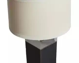 $400 USD Ralph Lauren Home Collection Black Leather & Chrome Table Lamp JH150-2 This modern table lamp in an on-trend polished nickel and black color will fit any décor in the home or office.
Dimensions: Lamp base - 7x7x18"H / 9.5 - 13.5 adjustable shade holder / 10"H x 16.5 shade
Local pick up Herndon, VA. Contact us for shipping suggestions. https://goodbyhello.com/products/ralph-lauren-home-collection-black-leather-chrome-table-lamp-jh150-2?_pos=1&_sid=ee2a39e5a&_ss=r