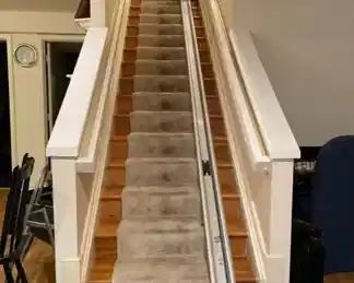 $800 USD Acorn Superglide 130 1700 Chair Stair Lift TM193-28 A straight stairlift is the ultimate staircase solution, giving you the full use of the home you love. Blending seamlessly into your home, with a smooth start and stop mechanism, you can glide effortlessly up and down the stairs.
Dimensions: 15' x 6" x 6"
Condition: Very good condition
Local pick up Sterling, VA. Currently as shown in photos. Buyer must disassemble from stairs. Contact us for shipper suggestions. https://goodbyhello.com/products/chair-stair-lift-tm193-26?_pos=7&_sid=6bfff0fb0&_ss=r
