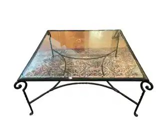 $400 USD Wrought Iron Square Glass Top Coffee Table TM193-9 The simple lines on this beautiful coffee table enable a large table to be unimposing and work well in even small spaces.
Dimensions: 48 x 48x 29"H
Condition: Very good condition
Local pick up Sterling, VA. Contact us for shipper suggestions. https://goodbyhello.com/products/wrought-iron-square-glass-top-coffee-table-tm192-9?_pos=10&_sid=6bfff0fb0&_ss=r