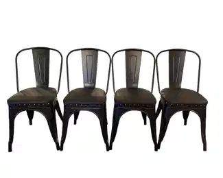 $300 USD 4 Black Bistro Leather Padded Seat Chairs TM193-7 These classic French bistro dining chairs, with a 15" seat width at the front that tapers smaller to the back, are durable and have leather seats for added comfort.
Dimensions: 15 x 15 x 33"H
Condition: Very good condition
Local pick up Sterling, VA. Contact us for shipper suggestions. https://goodbyhello.com/products/4-black-bistro-leather-padded-seat-chairs-tm192-7?_pos=11&_sid=6bfff0fb0&_ss=r