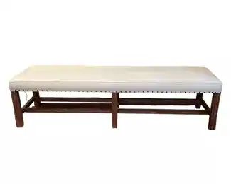 $800 USD Pair Beige Rustic Benches w Nail Head Trim TM193-8 A deceptively rustic classic, this large bench has been beautifully handcrafted. It features strong, solid wood legs finished by hand in a soft gray wash, and a white cotton seat accented with classic nailhead trimming. The beautiful bench features a classic design, and is well crafted with quality upholstery and wood. This bench will be a great addition to any space where you want to add seating or a place to rest and put on your shoes.
Dimensions: 72 x 19 x 18"H
Condition: Very good condition.
Local pick up Sterling, VA. Contact us for shipper suggestions. https://goodbyhello.com/products/pair-beige-benches-tm192-8?_pos=17&_sid=6bfff0fb0&_ss=r