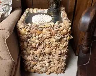 End Table decorated with Shells