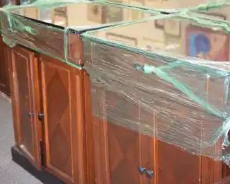 Glass Top 2 Door Wood Cabinet 1-5 $150,00 6 Or More $100.00