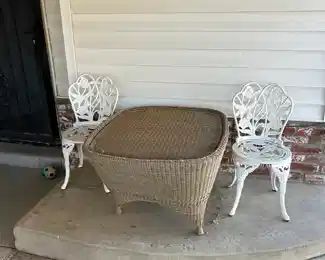 Faux wicker table