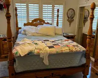 Sodden bed frame with bed posts