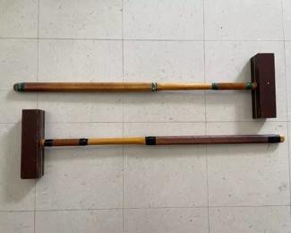 Lot 6262 Pair of Vintage Fishstick Croquet Mallets