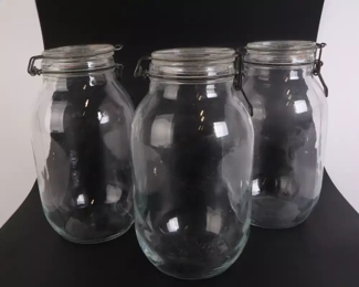 Lot 6260 Lot of 3 Vintage French 3L Triomphe Canning Jars