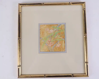Lot 6244 Vintage Asian Floral Painting  signed