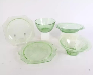 Lot 6221 Green Depression Glass Lot