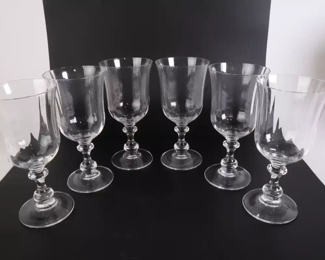 Lot 6219 Set of 6 Mikasa Crystal French Countryside Water Goblets