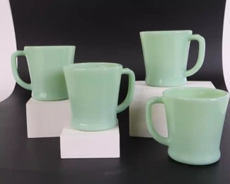 Lot 6212 Set of 4 Jadeite Fire King Mugs