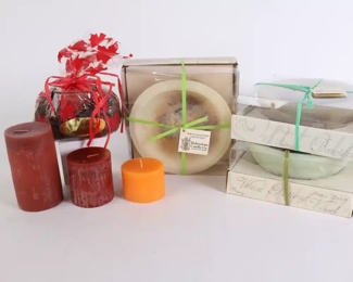 Lot 6145 Lot of Wax Pottery Vessels  Candles  Pot Pourri