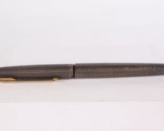 Lot 6134 2 Vtg Parker Sterling Silver Barrel  Cap Fountain Pen  14K Point