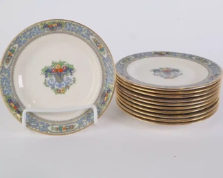 Lot 6112 Set 11 Bread  Butter Plates  Lenox China  The Autumn  Black Stamp