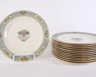 Lot 6111 Set 13 Luncheon Plates  Lenox China  The Autumn  Black Stamp