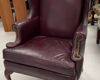 Lot 6043 Hickory Chair Co  NC  Leather Wingback