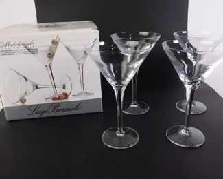 Lot 6026 Set of 4 Luigi Bormioli Michelangelo Masterpiece Crystal Martini Glasses