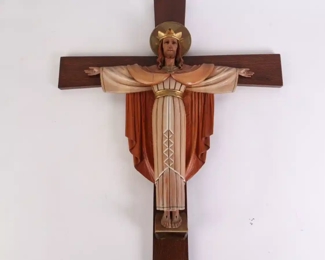 Lot 6009 Handcarved in Italy  Jesus Wooden Crucifix