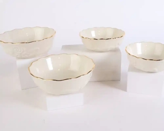 Lot 6005 Lot of 4 Lenox Bowls  Flowers  Ribbon