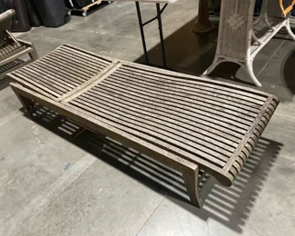 Lot 5804 PROJECT PIECE 2 Teak Chaise Lounge Patio Chair Outdoor Garden