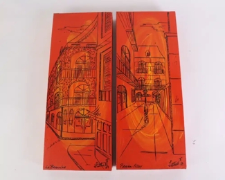 Lot 5765 Pair of George B. Luttrell New Orleans Street Scenes Canvas Paintings