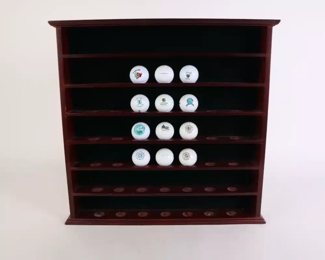 Lot 5764 Golf Ball Display Case and 12 Asstd Balls