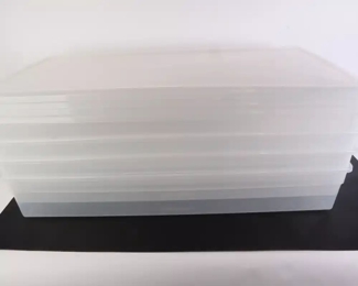 Lot 4817 Lot of 4 The Container Store Clear Plastic Lidded Storage Organizer Bins