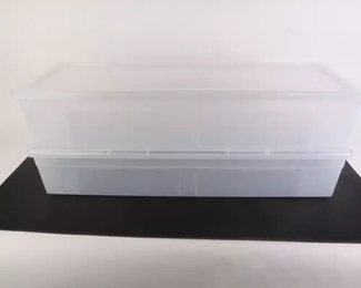 Lot 4816 Lot of 2 The Container Store Clear Plastic Lidded Storage Organizer Bins