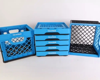 Lot 4807 Lot of 7 CleverMade Collapsible Storage Organizer Bins